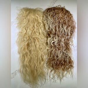 🥳🥳 2Fer HAIR, 20” & 22” long, Kinky/Curly with long layers, bangs, Blondes
